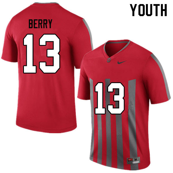 Ohio State Buckeyes Rashod Berry Youth #13 Throwback Authentic Stitched College Football Jersey